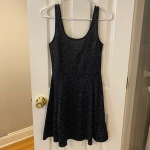 H&M Navy Blue & White Dotted Casual Dress